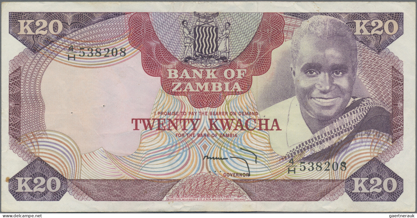 Zambia: Bank Of Zambia, 20 Kwacha ND(1974), P.18, Some Pinholes Left And Right C - Zambia