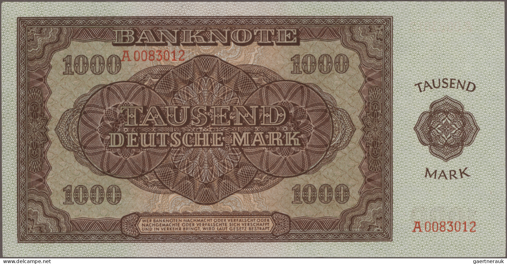 Deutschland - DDR: Deutsche Notenbank, Serie 1948, 50 Pfennig – 1.000 Mark (Ro.3 - Autres & Non Classés