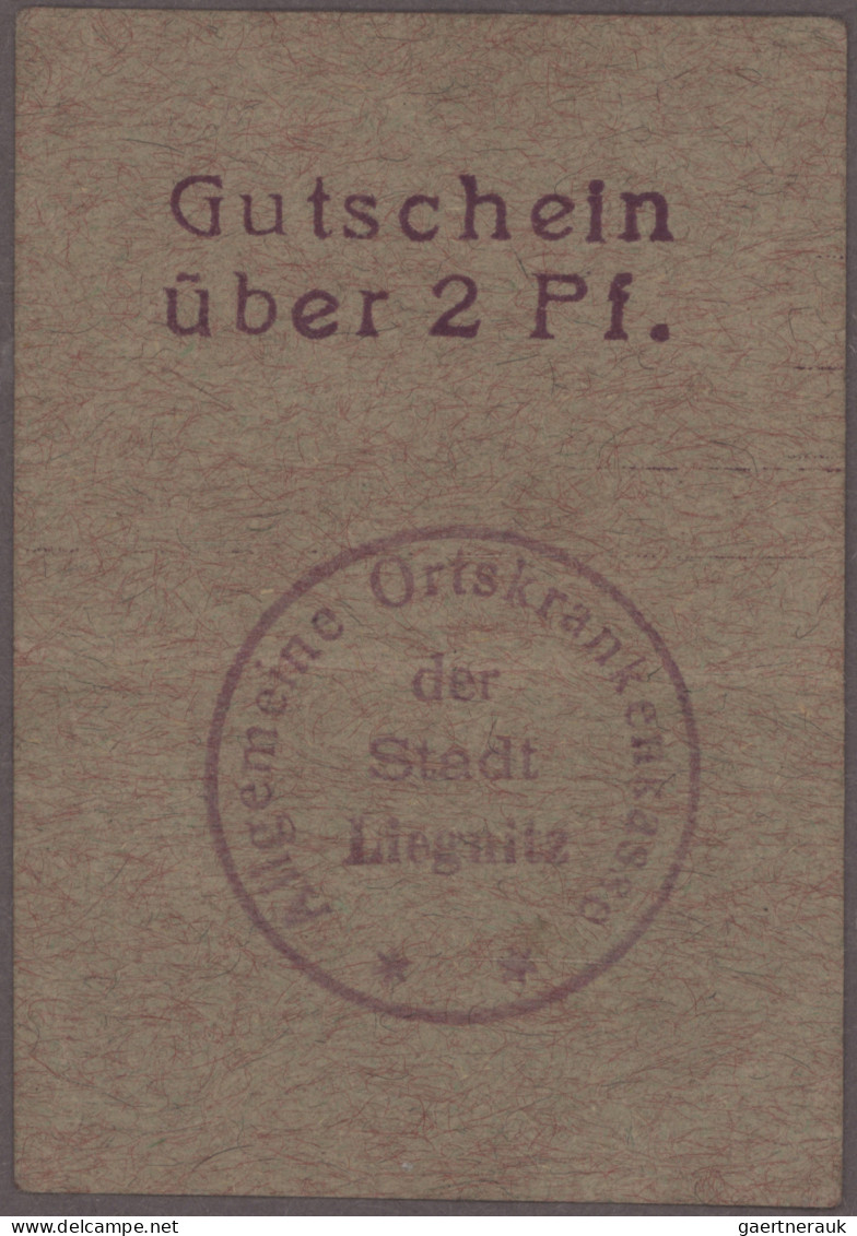 Deutschland - Notgeld - Ehemalige Ostgebiete: Liegnitz, Schlesien, AOK, 2 X 1 Pf - Sonstige & Ohne Zuordnung