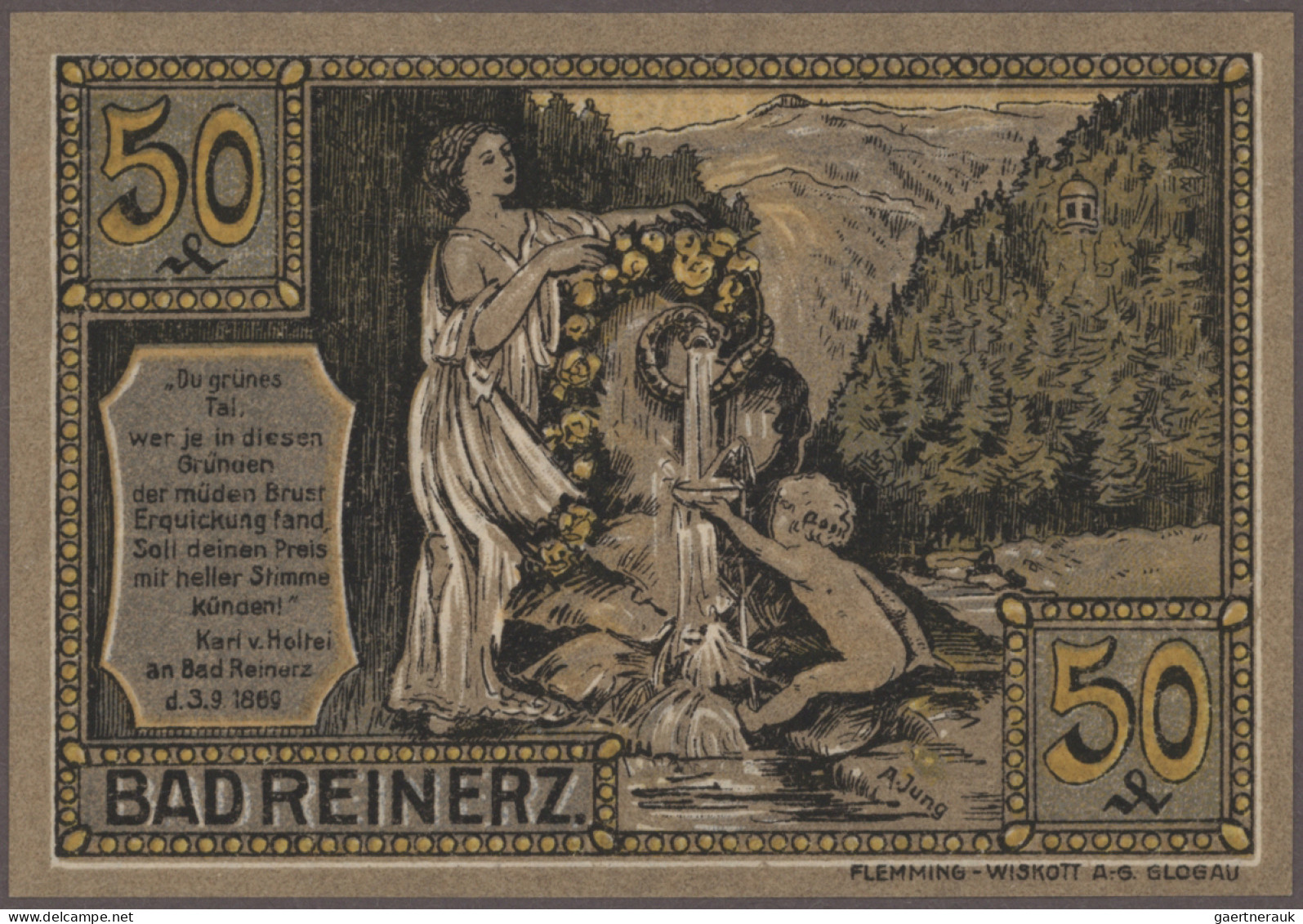 Deutschland - Notgeld - Ehemalige Ostgebiete: Reinerz, Schlesien, Stadt, 6 x 25