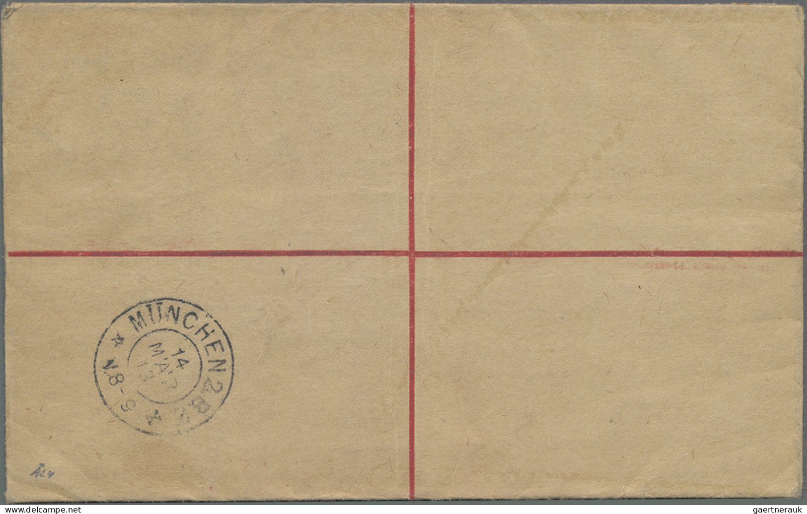 Queensland - Postal Stationery: 1913, 3d Red KEVII Registered Envelope Uprated W - Covers & Documents