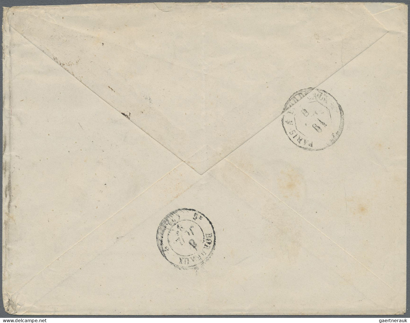 Mauritius: 1879/1881, 17c. On 4d. Rose, Two Covers To Same Address In Bordeaux, - Mauritius (...-1967)