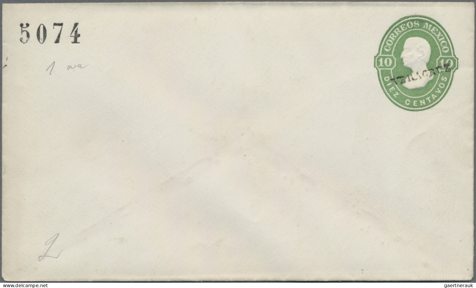 Mexico - Postal Stationary: 1874/78, Envelopes 10 C. Hidalgo (6) With District O - Mexiko