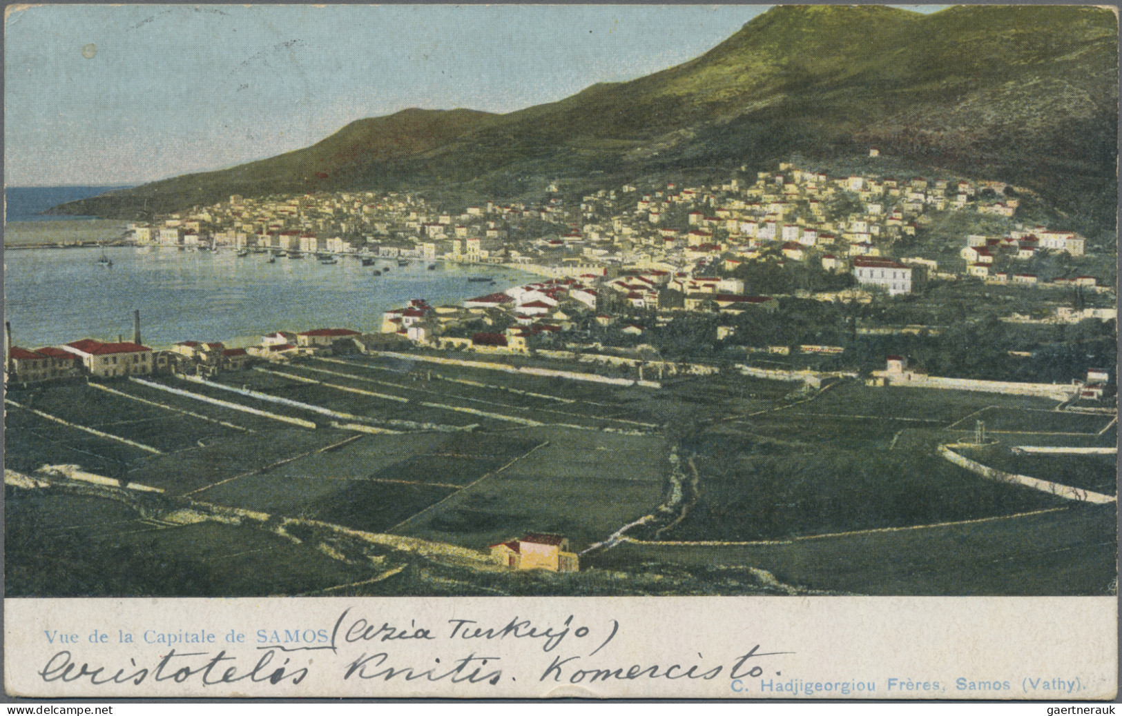 Greece: 1912 Ca.: Two Picture Postcards To Austria With Turkisk Adhesives, With - Cartas & Documentos