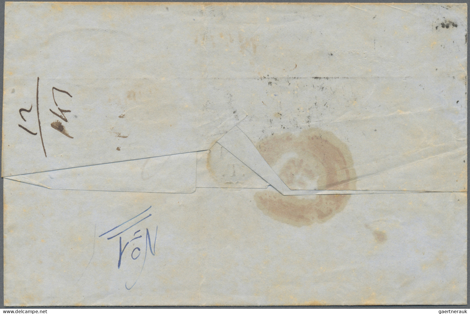 Italian States - Papal State: 1852, Four Covers From The First Issue: A) 5 Baj R - Etats Pontificaux