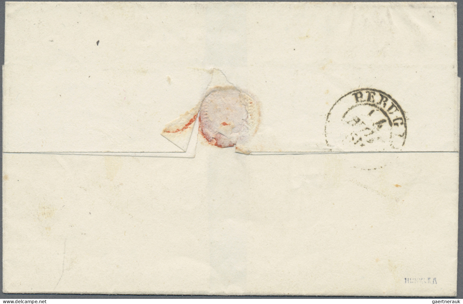 Italian States - Papal State: 1852, four covers from the first issue: a) 5 baj r