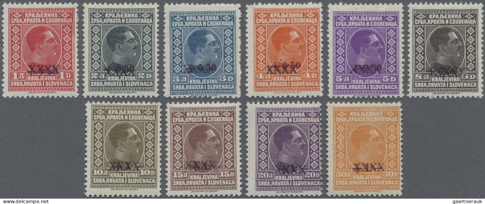 Yugoslavia: 1928, 1926 Definitives Surcharged For Flood, Again Overprinted By XX - Neufs