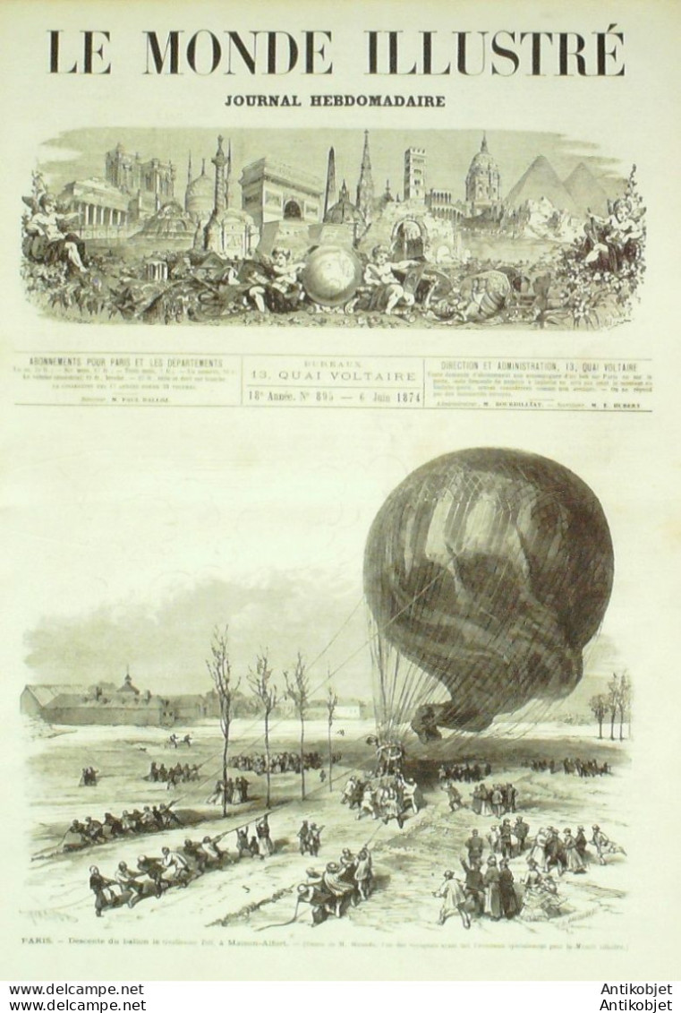Le Monde Illustré 1874 N°895  Maions Alfort (94) Pays-Bas Rotterdam Le Havre (76) - 1850 - 1899