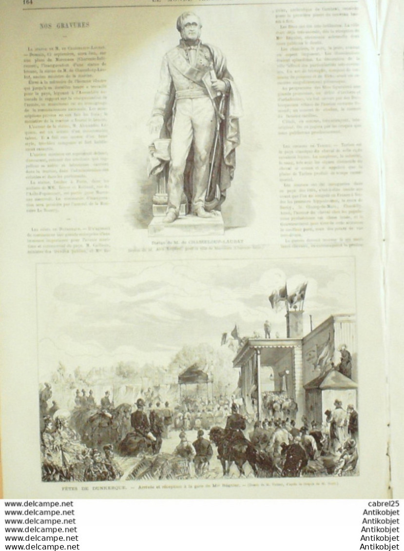 Le Monde Illustré 1874 N°909 Sète (34) Calais (62) Orange (84) Dunkerque (59) Verdun (08) Italie Milan Tarbes (65) - 1850 - 1899