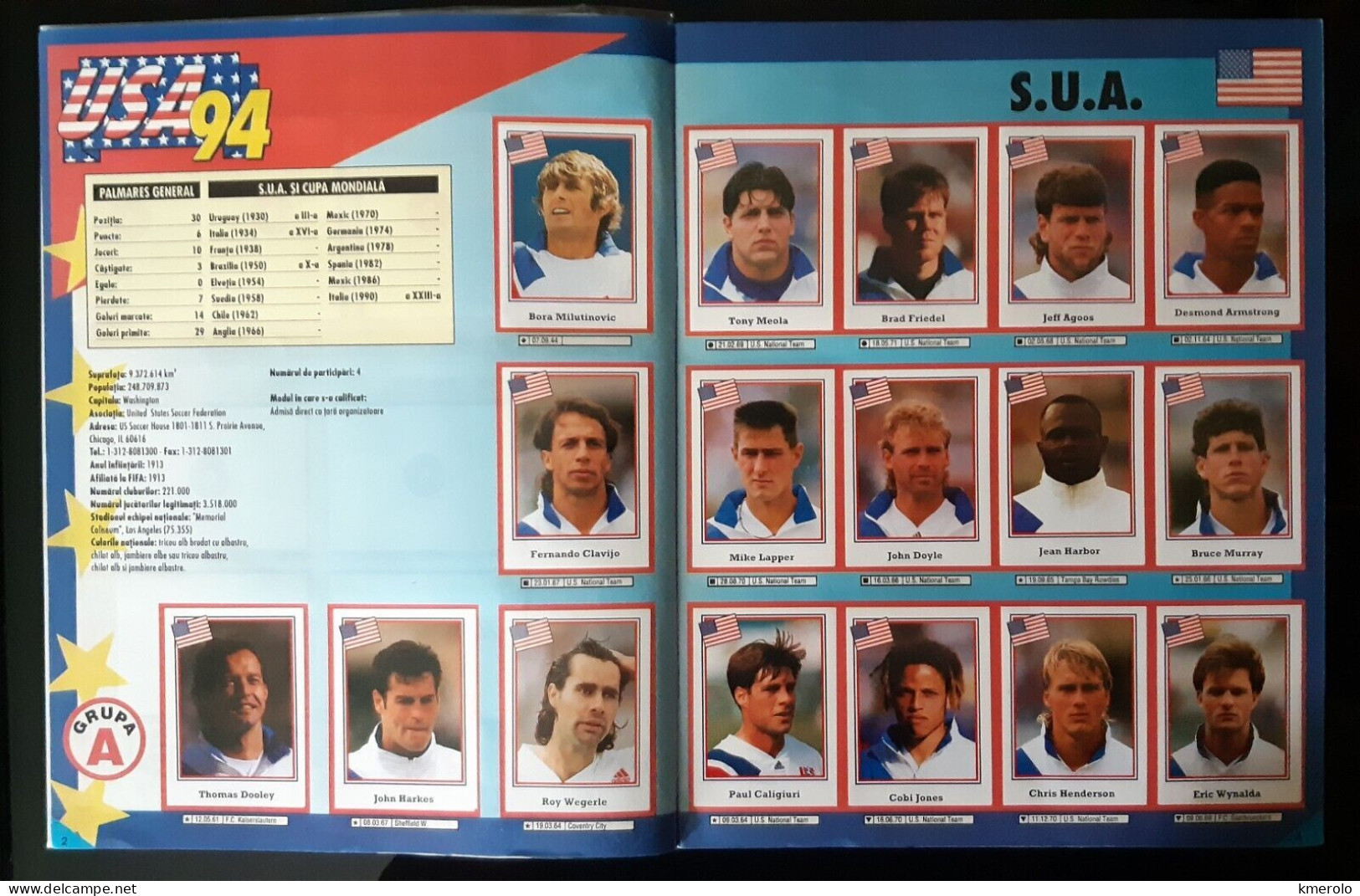 RARO !! ALBUM CALCIATORI CUPA MONDIALA FOTBAL USA 94 Ed RUMENA COMPLETO ! - Autres & Non Classés