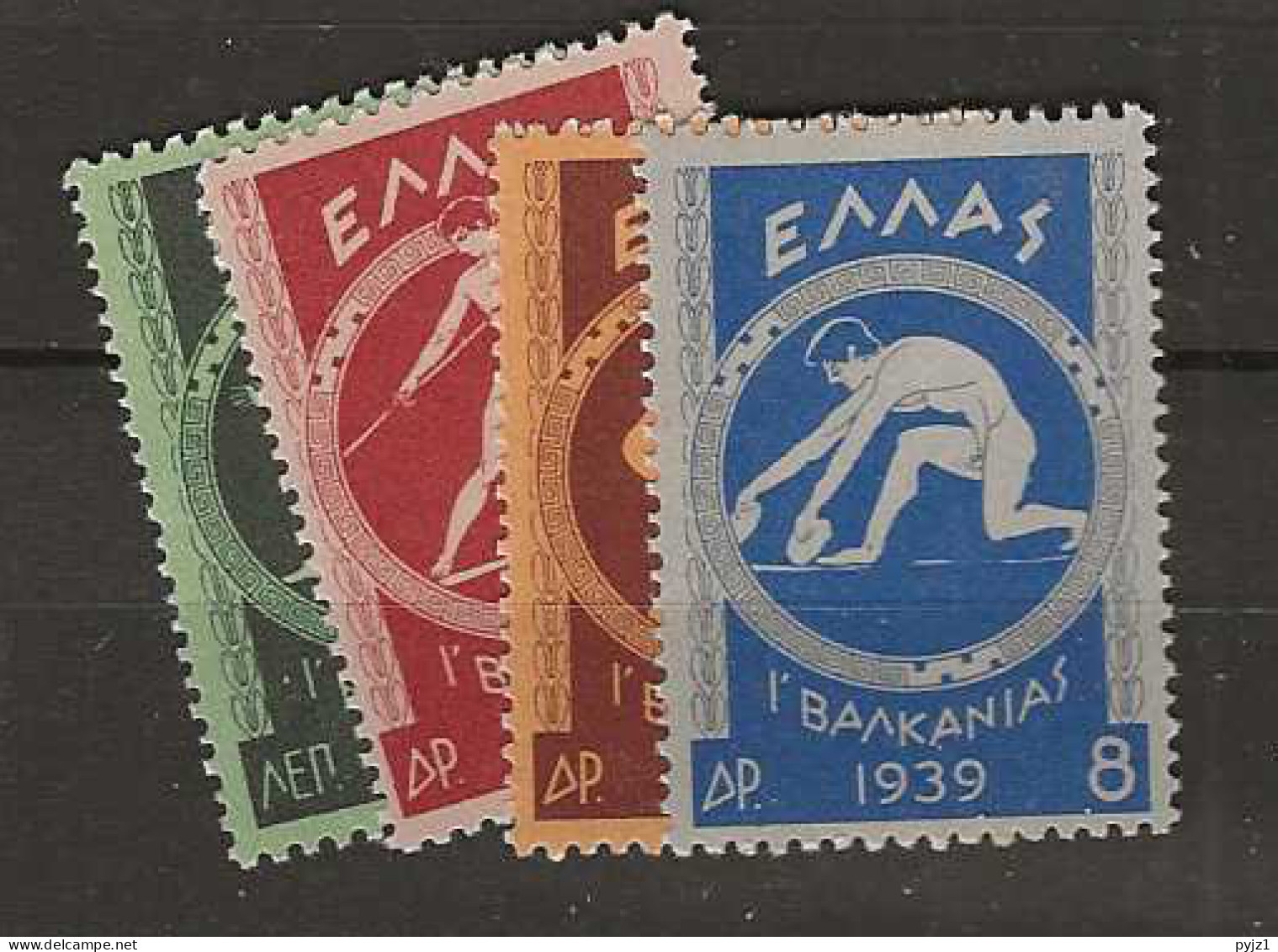 1939 MNH Greece Mi 421-24 Postfris** - Nuovi