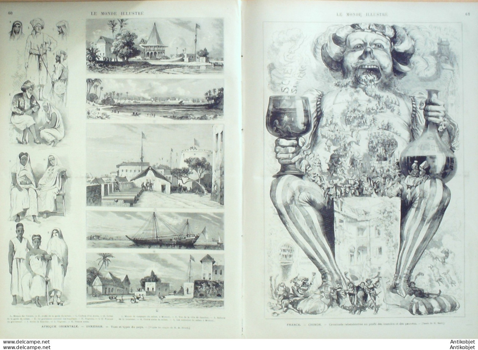 Le Monde Illustré 1875 N°954 Allemagne Kiel Nancy (54) Autriche Vienne Chinon (37) Japon Yokohama Espagne Tolosa - 1850 - 1899