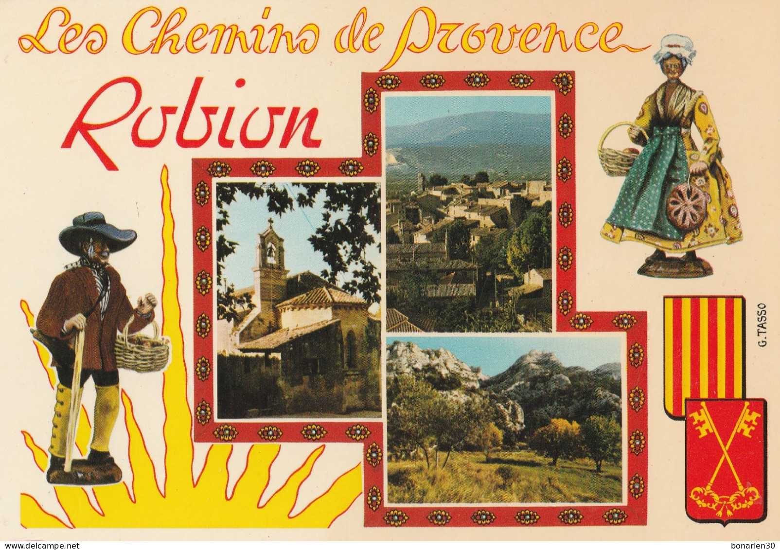 CPSM 84 ROBION  CHEMIN DE PROVENCE  MULTIVUES SANTONS - Robion