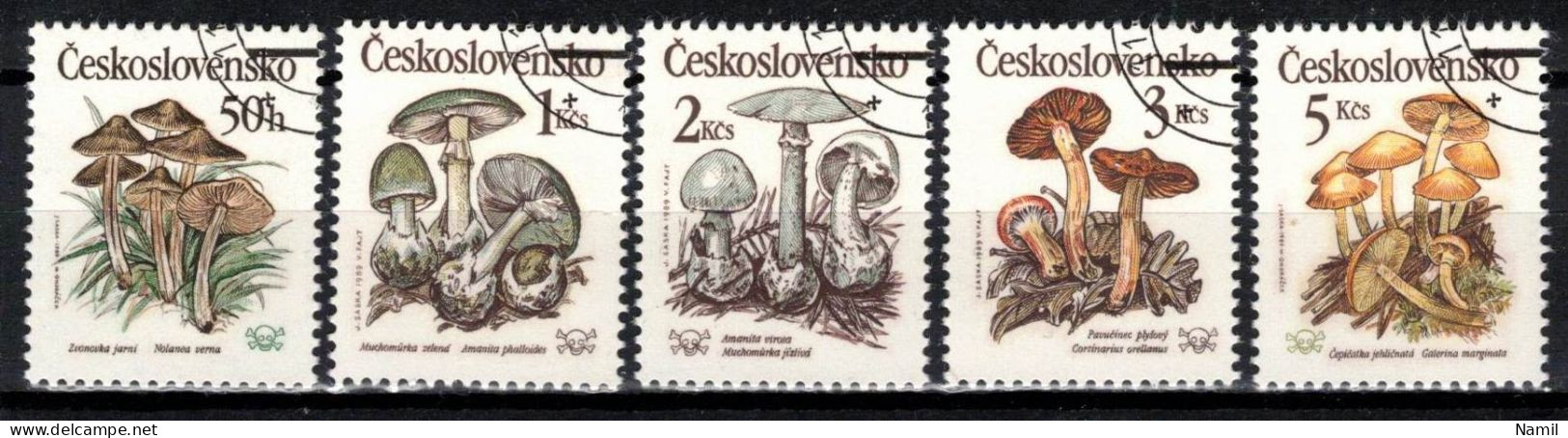 Tchécoslovaquie 1989 Mi 3017-21 (Yv 2818-22), Obliteré - Oblitérés