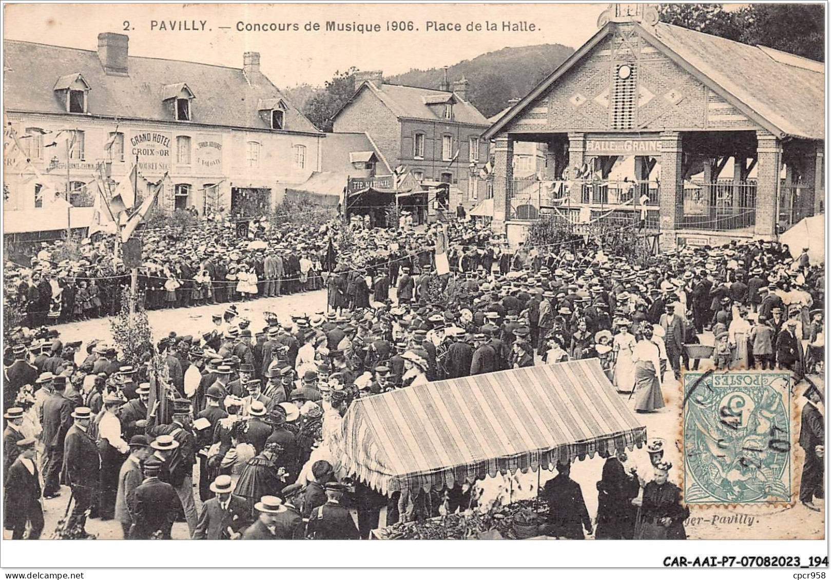 CAR-AAIP7-76-0654 - PAVILLY - Concours De Musique 1906 - Place De La Halle - Pavilly