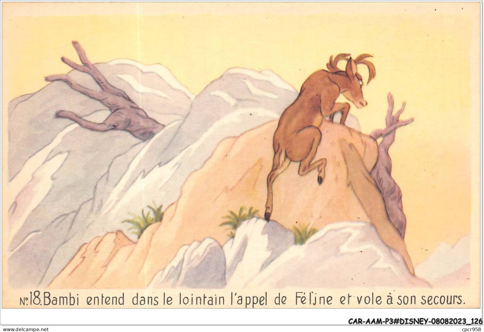 CAR-AAMP3-DISNEY-0273 - Bambi Entend Dans Le Lointain L'appel De Feline Et Vole A Son Secours - N°18 - Disneyland