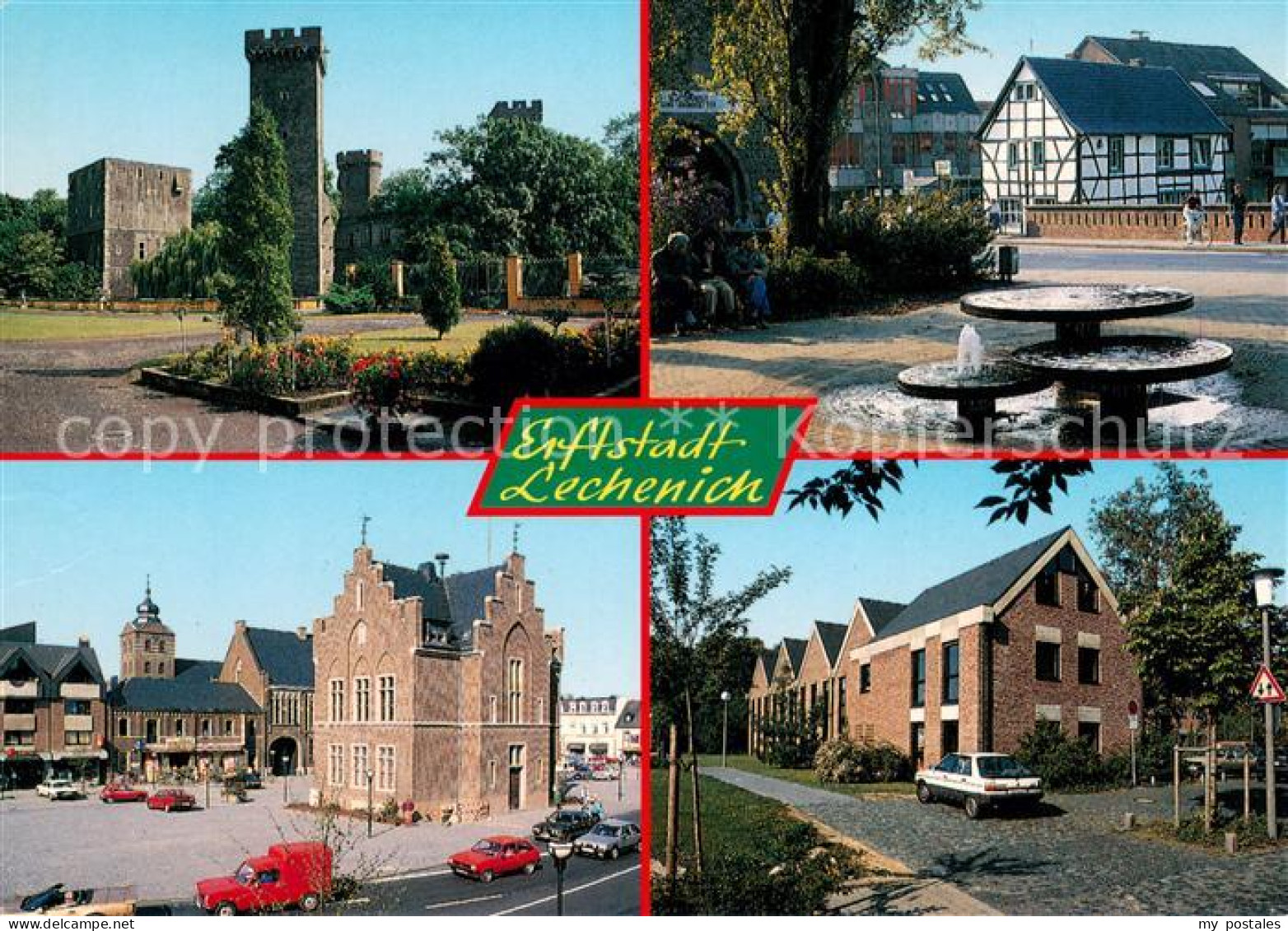 73673038 Lechenich Schloss Brunnen Marktplatz Wohnhaeuser Lechenich - Erftstadt