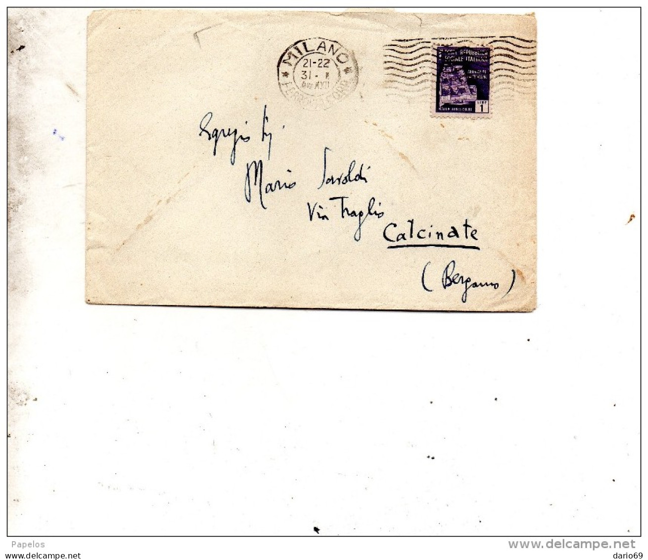 1944  LETTERA CON ANNULLO MILANO - Storia Postale