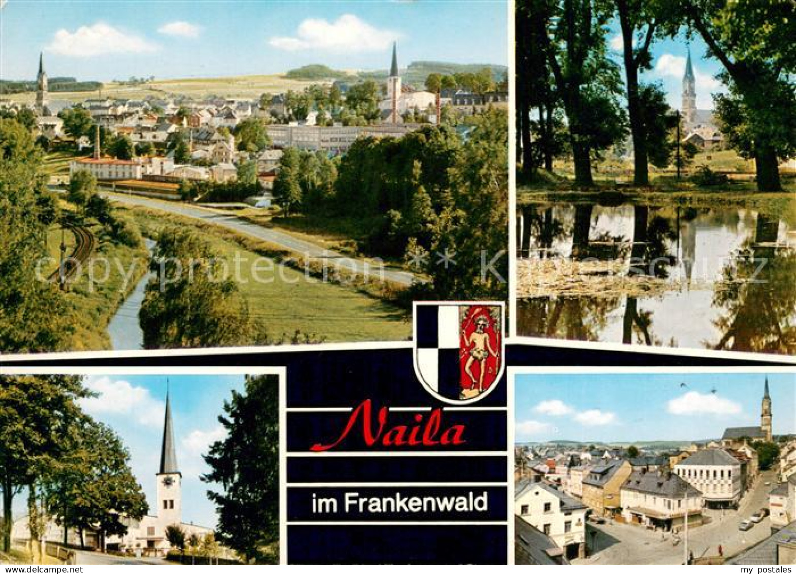 73671587 Naila Stadtpanorama Teich Motiv Mit Kirche Naila - Naila