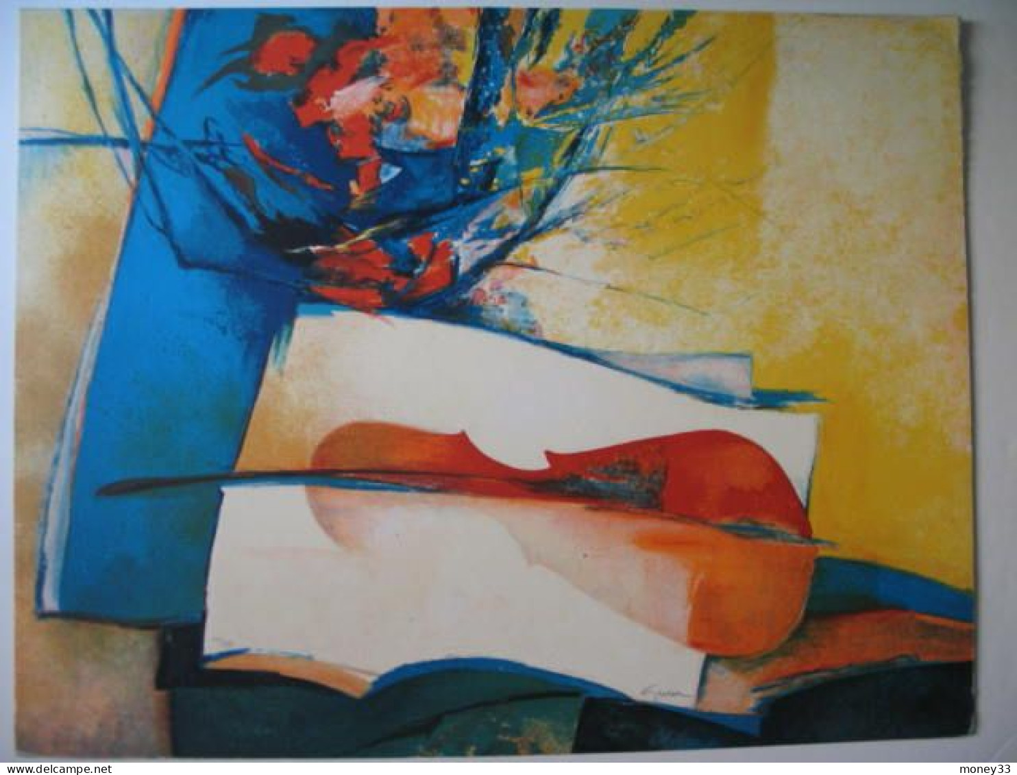 Lithographie " Le Violon " De Claude GAVEAU Signée Et Numérotée Crayon - Lithografieën