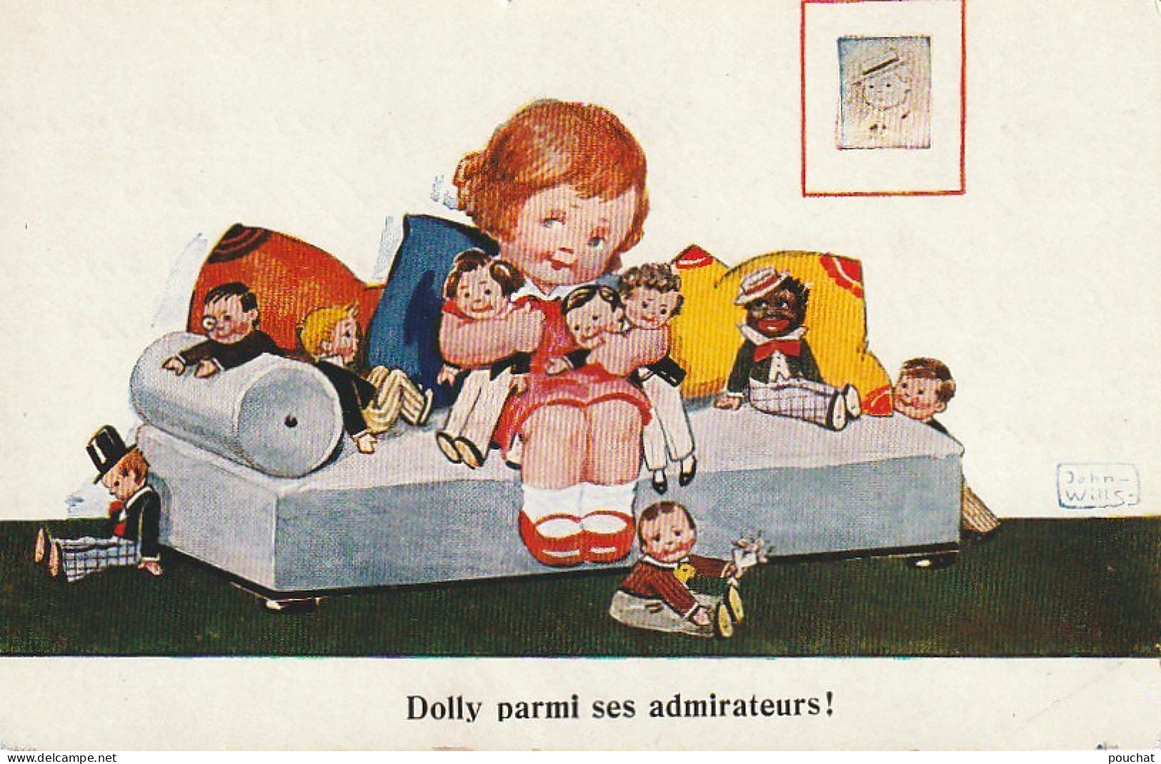 YO 1- " DOLLY PARMI SES ADMIRATEURS ! " - FILLETTE AVEC POUPEES - ILLUSTRATEUR JOHN WILLS - 2 SCANS - Wills, John