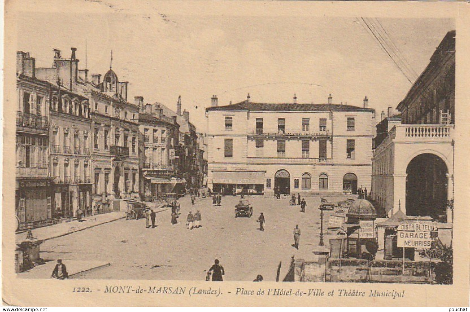 YO 22-(40) MONT DE MARSAN - PLACE DE L' HOTEL DE VILLE ET THEATRE MUNICIPAL - 2 SCANS - Mont De Marsan