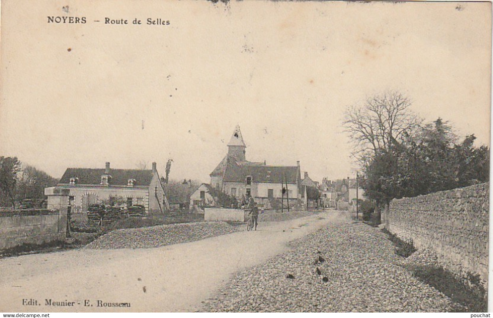 YO 24-(41) NOYERS - ROUTE DE SELLES - EGLISE - 2 SCANS - Noyers Sur Cher