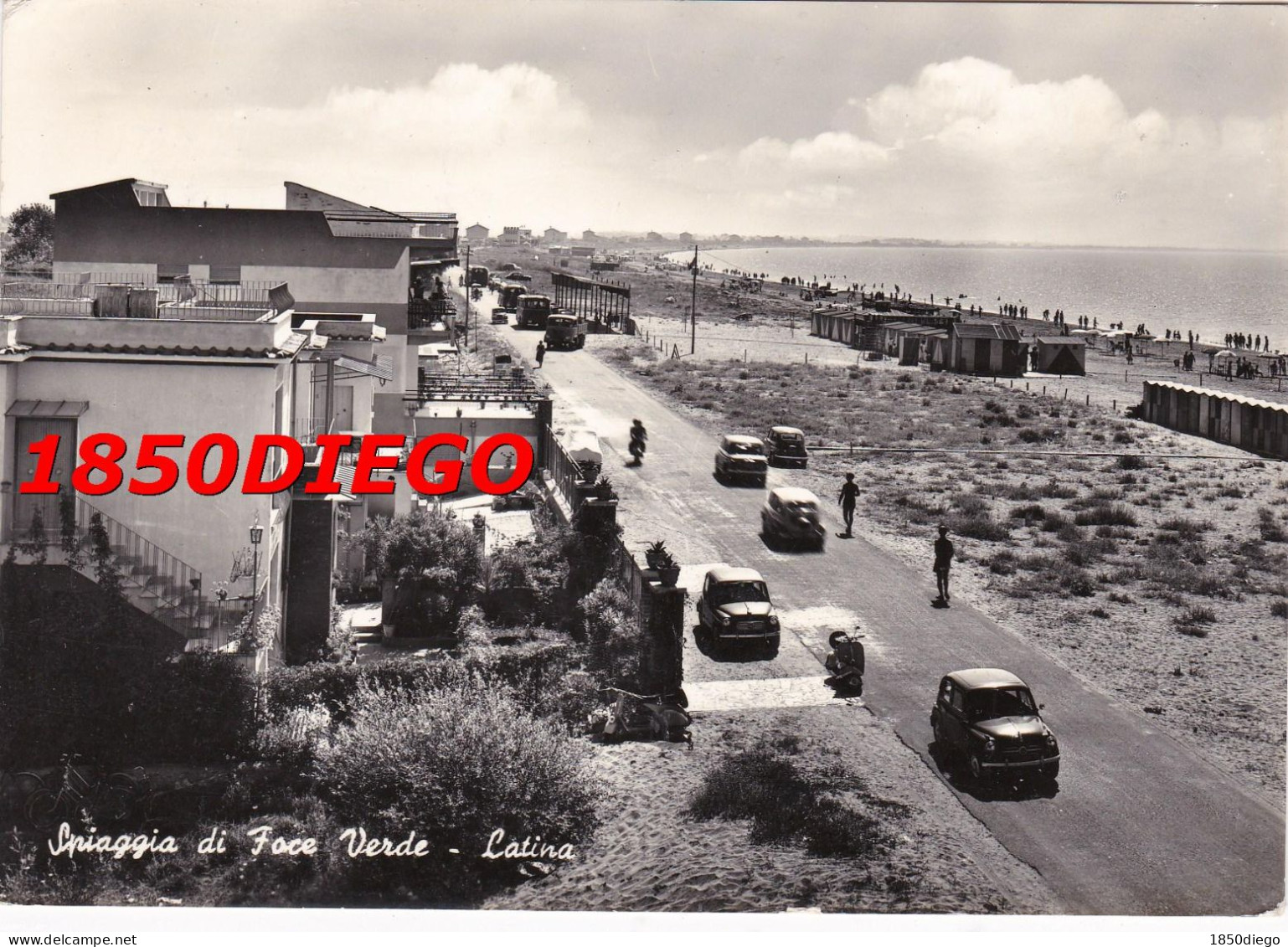 SPIAGGIA DI FOCE VERDE - LATINA F/GRANDE VIAGGIATA 1959 ANIMATA - Latina