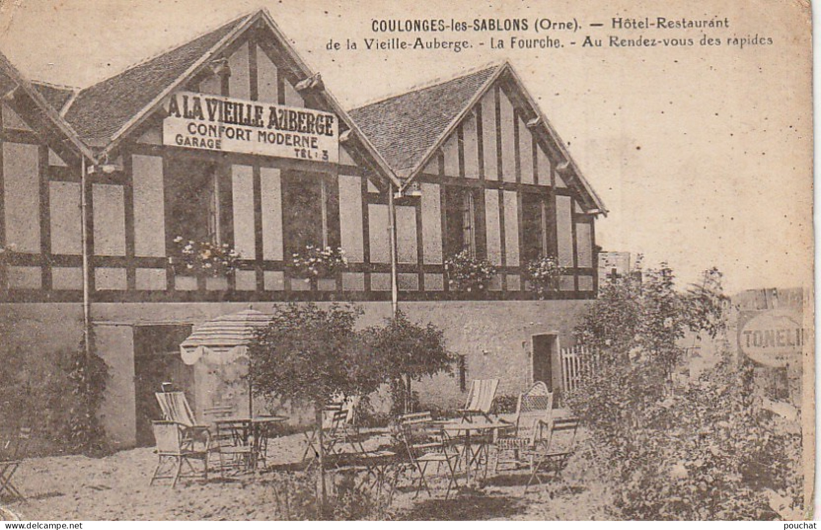 Z+ -(61) COULONGES LES SABLONS - HOTEL RESTAURANT DE LA VIEILLE AUBERGE - AU RENDEZ VOUS DES RAPIDES - TERRASSE - NOTE - Sports & Tourism