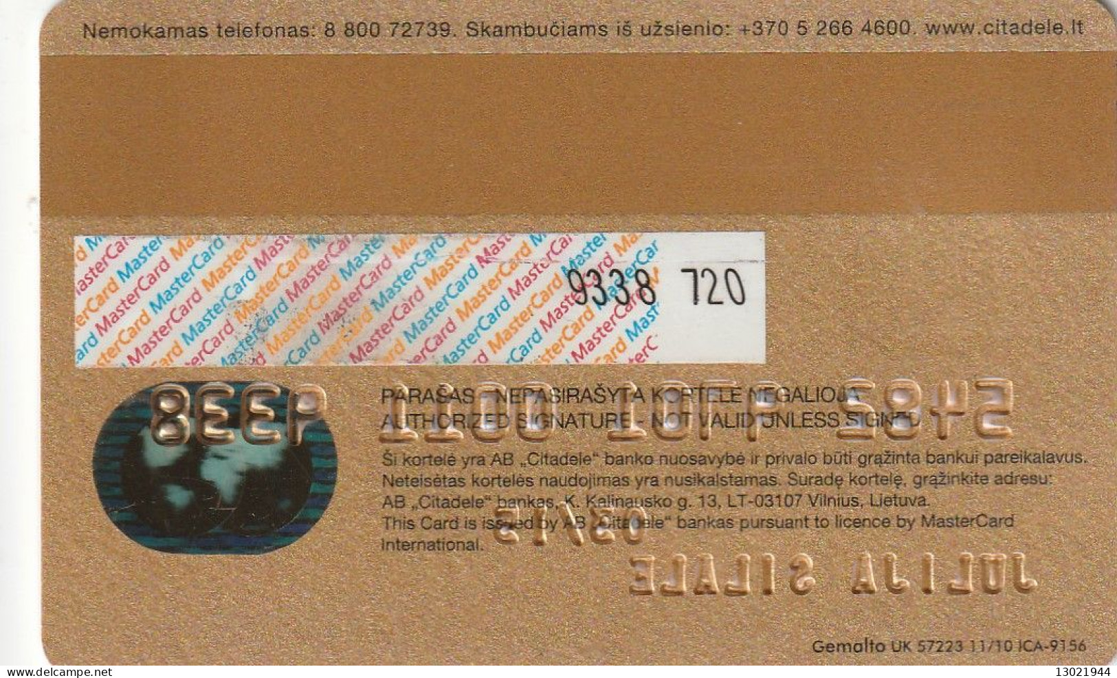 N. 2 LITUANIA BANK  CARDS  - POSSIBLE SALE OF SINGLE CARDS - Krediet Kaarten (vervaldatum Min. 10 Jaar)