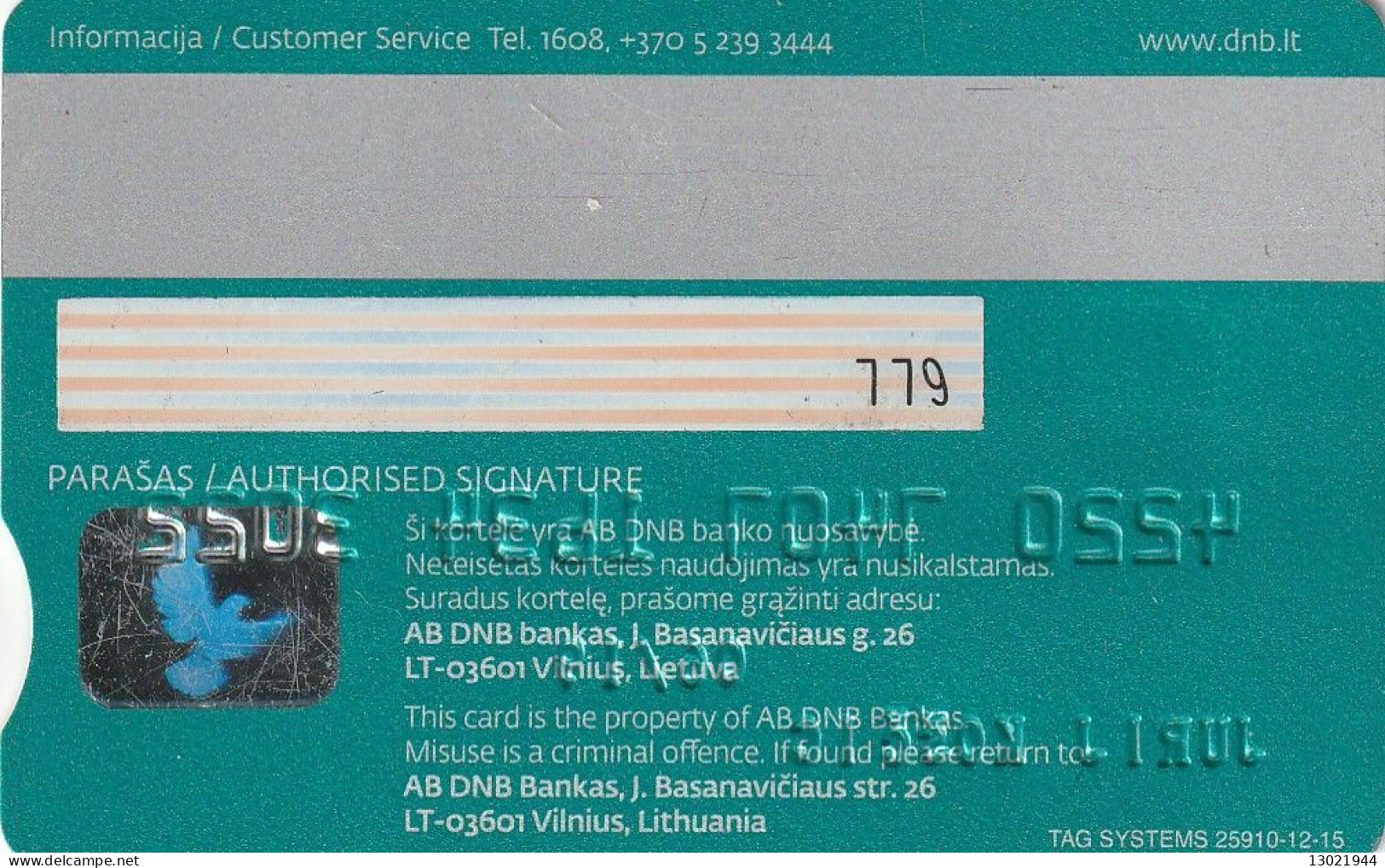 N.2 LITUANIA BANK CARDS - POSSIBLE SALE OF SINGLE CARDS - Credit Cards (Exp. Date Min. 10 Years)