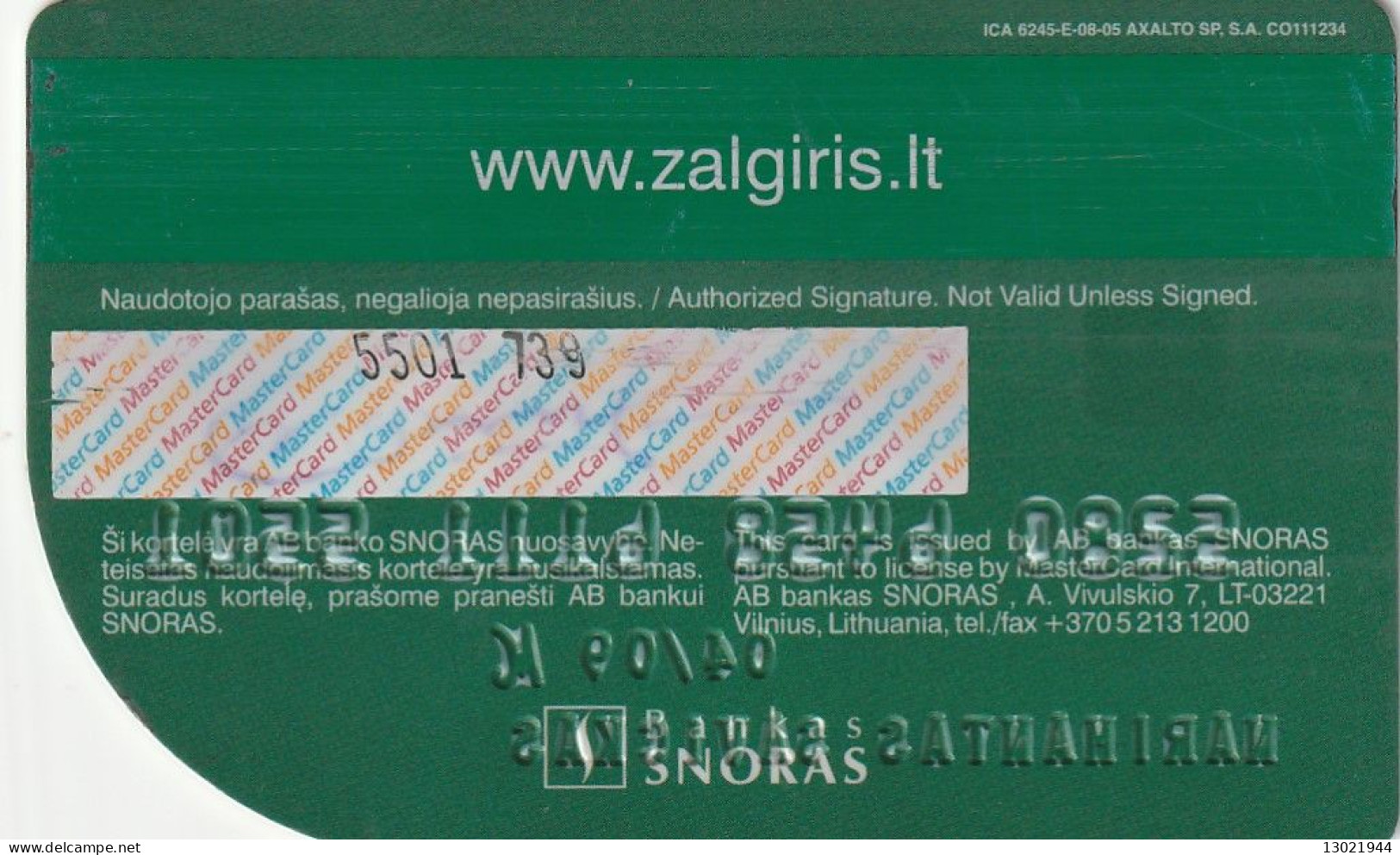 3 LITUANIA BANK  CARDS - POSSIBLE SALE OF SINGLE CARDS - Carte Di Credito (scadenza Min. 10 Anni)