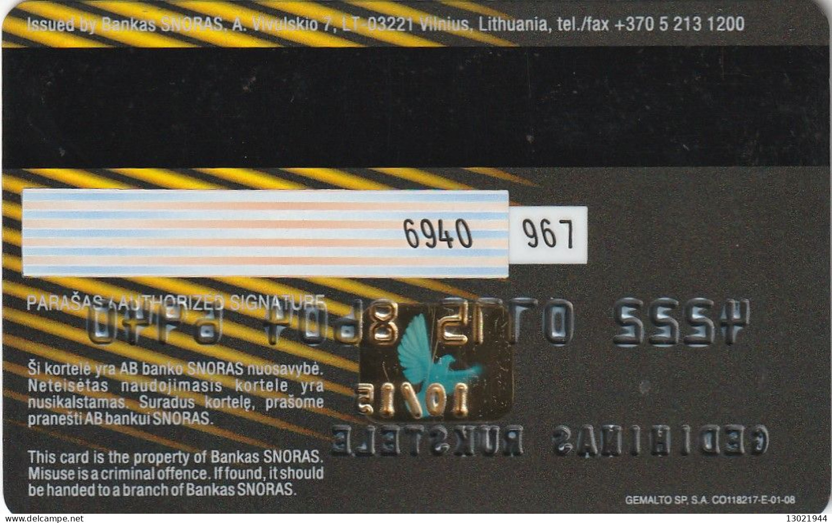 3 LITUANIA BANK  CARDS - POSSIBLE SALE OF SINGLE CARDS - Krediet Kaarten (vervaldatum Min. 10 Jaar)