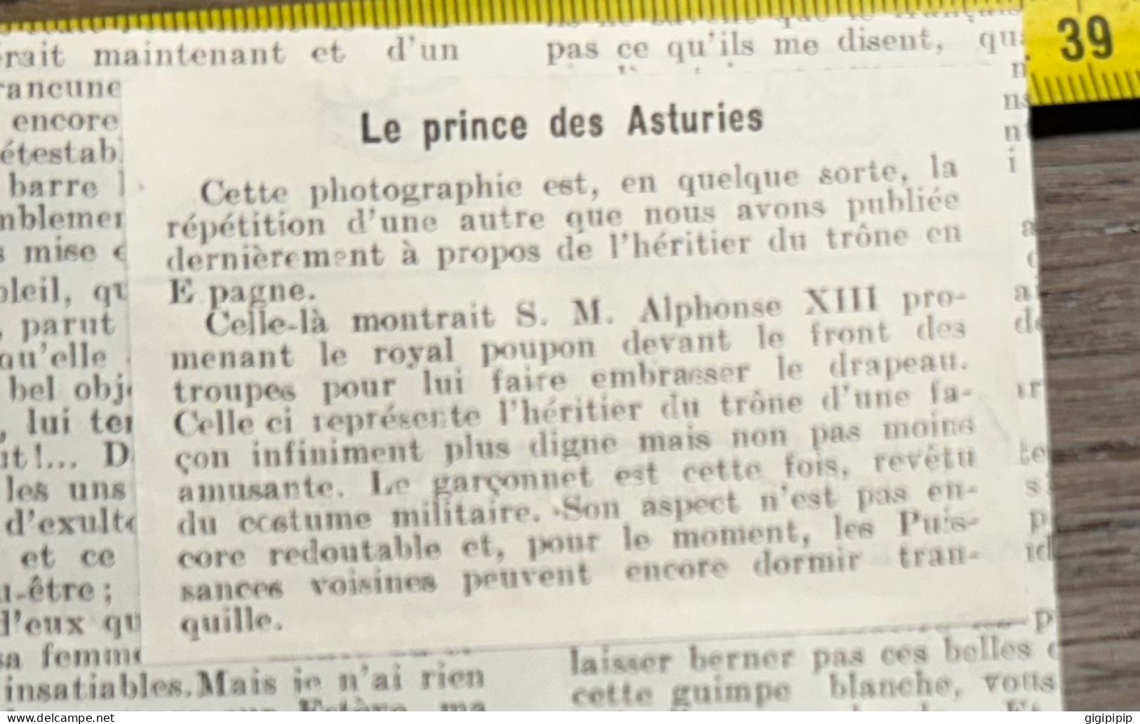 1908 PATI ENCORE LE JEUNE PRINCE DES ASTURIES L'héritier De La Couronne D'Espagne - Sammlungen