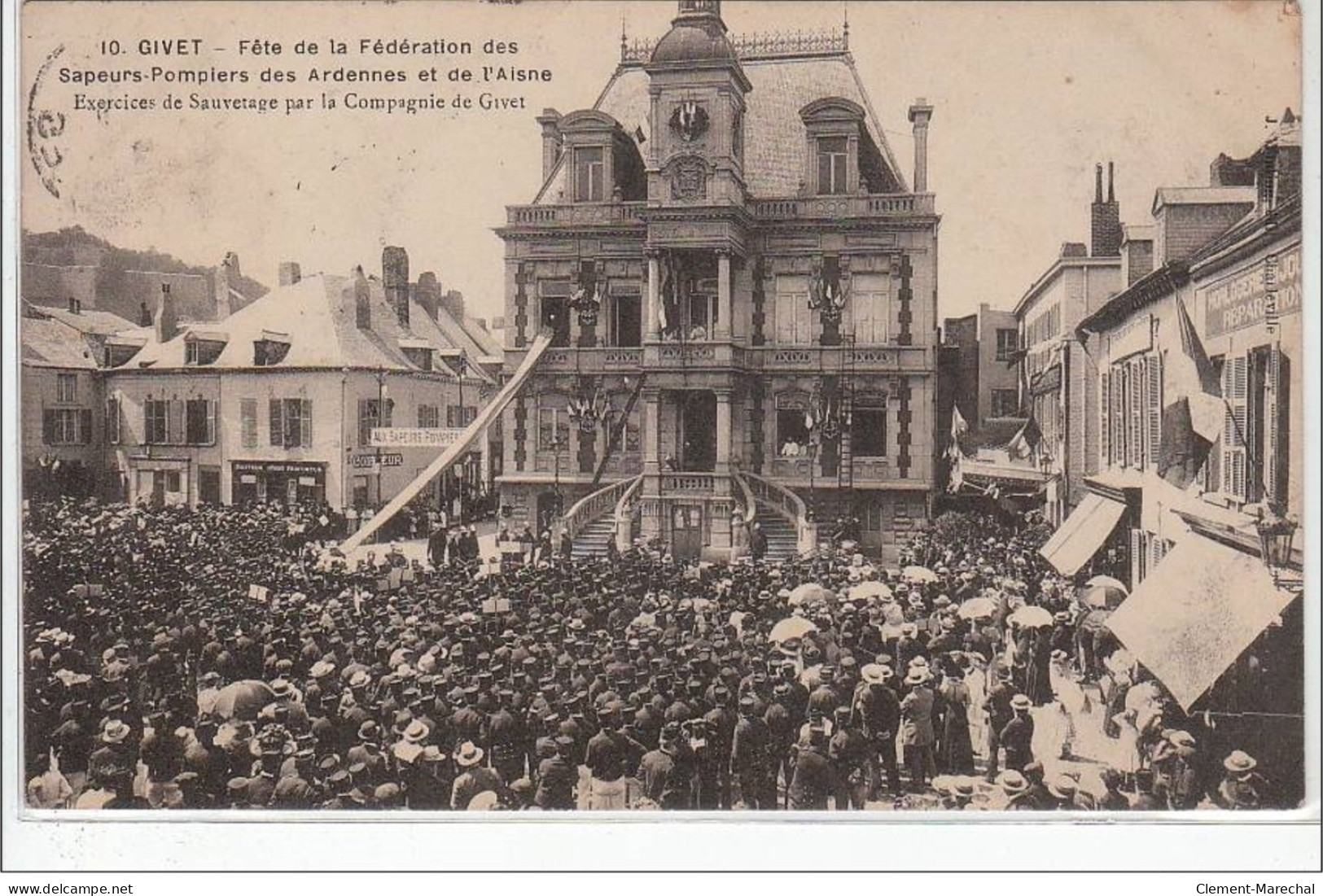 GIVET : Fête De La Fédération Des Sapeurs Pompiers Des Ardennes Et De L'Aisne - Très Bon état - Givet