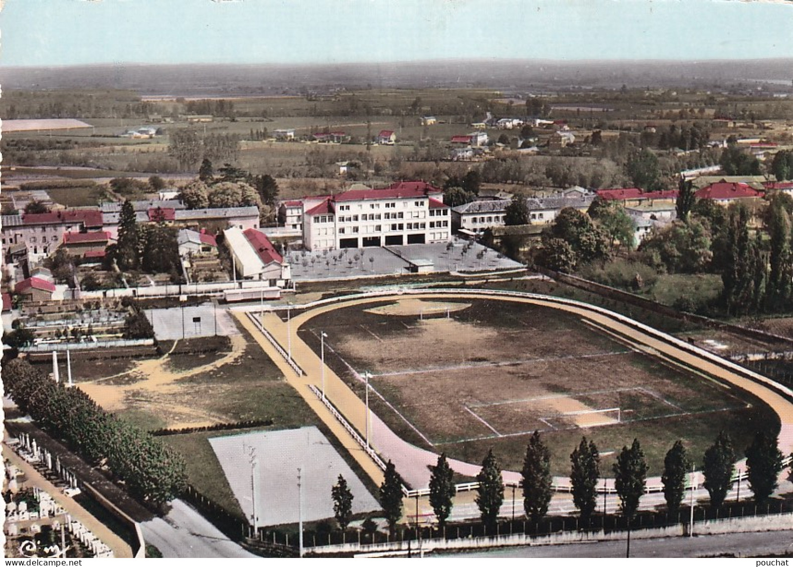 Z+ Nw-(69) BELLEVILLE SUR SAONE - LE STADE  ET L'ECOLE - VUE AERIENNE - Belleville Sur Saone