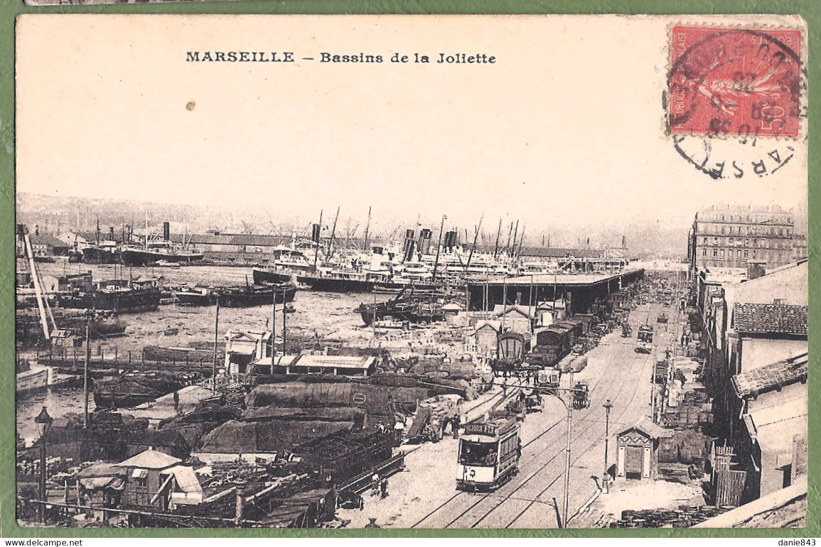 CPA  - BOUCHES DU RHONE - MARSEILLE - BASSINS DE LA JOLIETTE -  Animation, Wagons De Chemin De Fer, Tramways - Joliette, Port Area