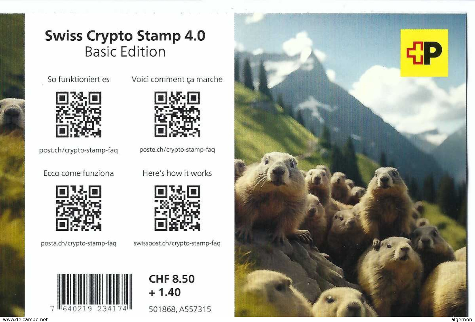 2024 Swiss Crypto Stamp 4.0 - ID 15  ** Marmotte Sledging Luge Tirage 7500 Exemplaires ! - Neufs