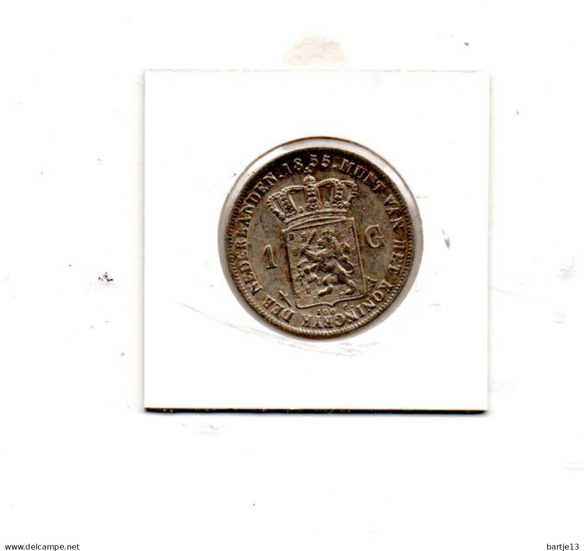 NEDERLAND 1 GULDEN 1855 KONING WILLEM IIi ZILVER MOOIE KWALITEIT - 1849-1890: Willem III.