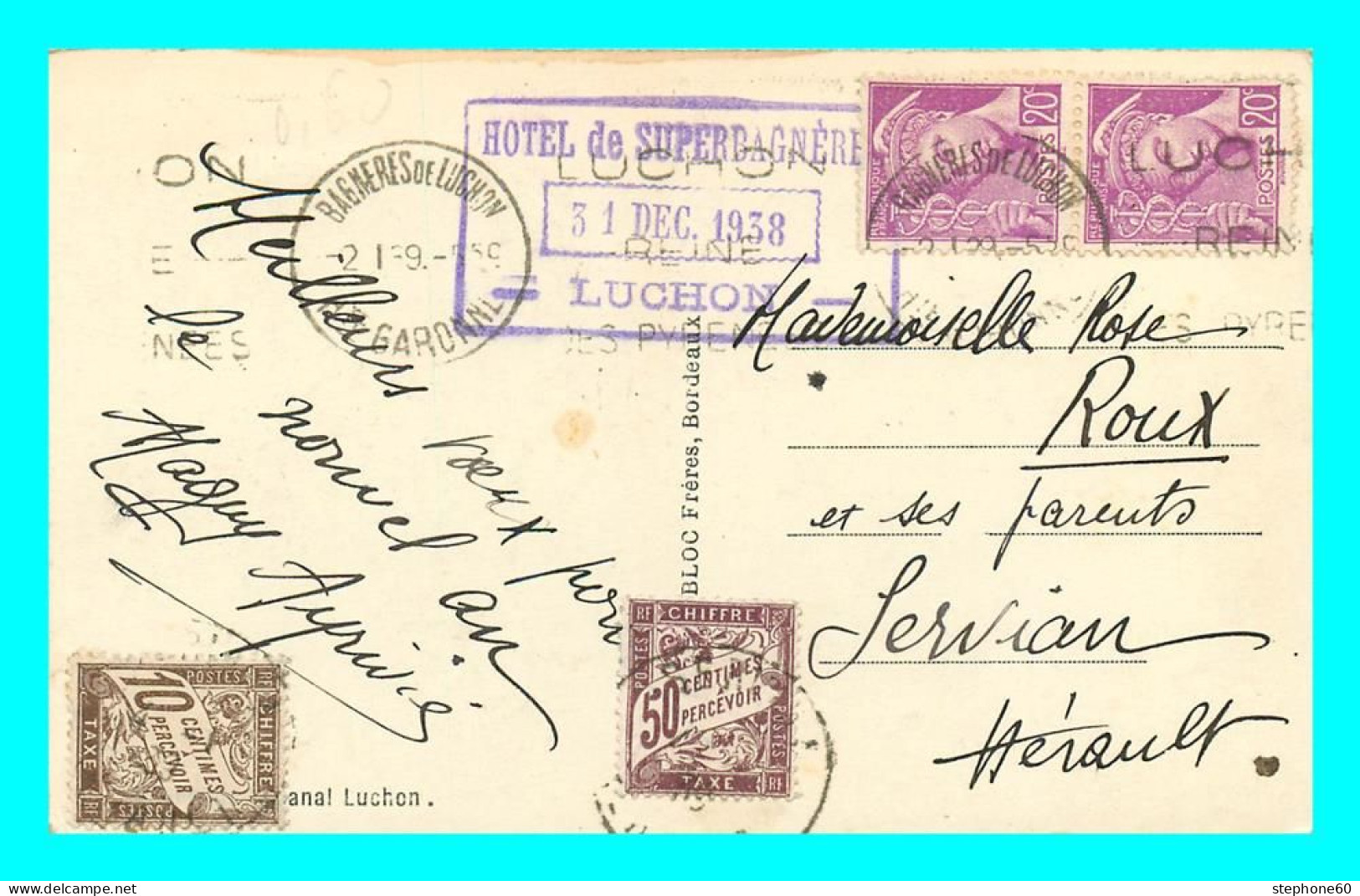 A871 / 319 31 - SUPERBAGNERES Sports D'hiver Le Plateau ( Lettre Taxée - Timbre Taxe ) - Superbagneres