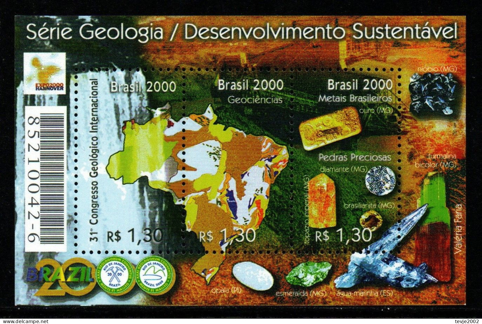 Brasilien 2000 - Mi.Nr. Block 111 - Postfrisch MNH - Hojas Bloque