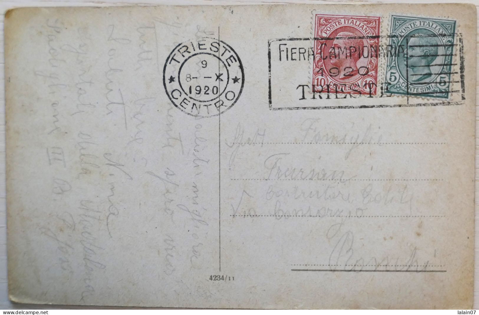 C. P. A. : Italia : TRIESTE : Bercola, Timbres En 1920 - Trieste