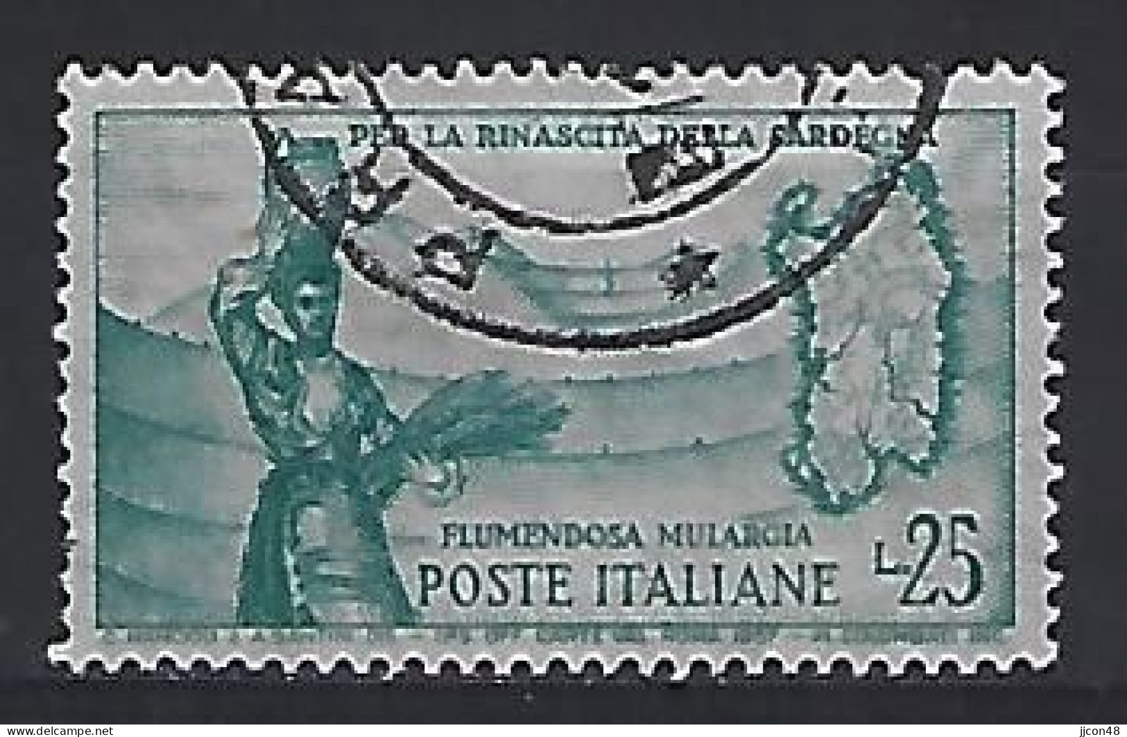 Italy 1958  Fertigstellung, Sardinien (o) Mi.1004 - 1946-60: Usados