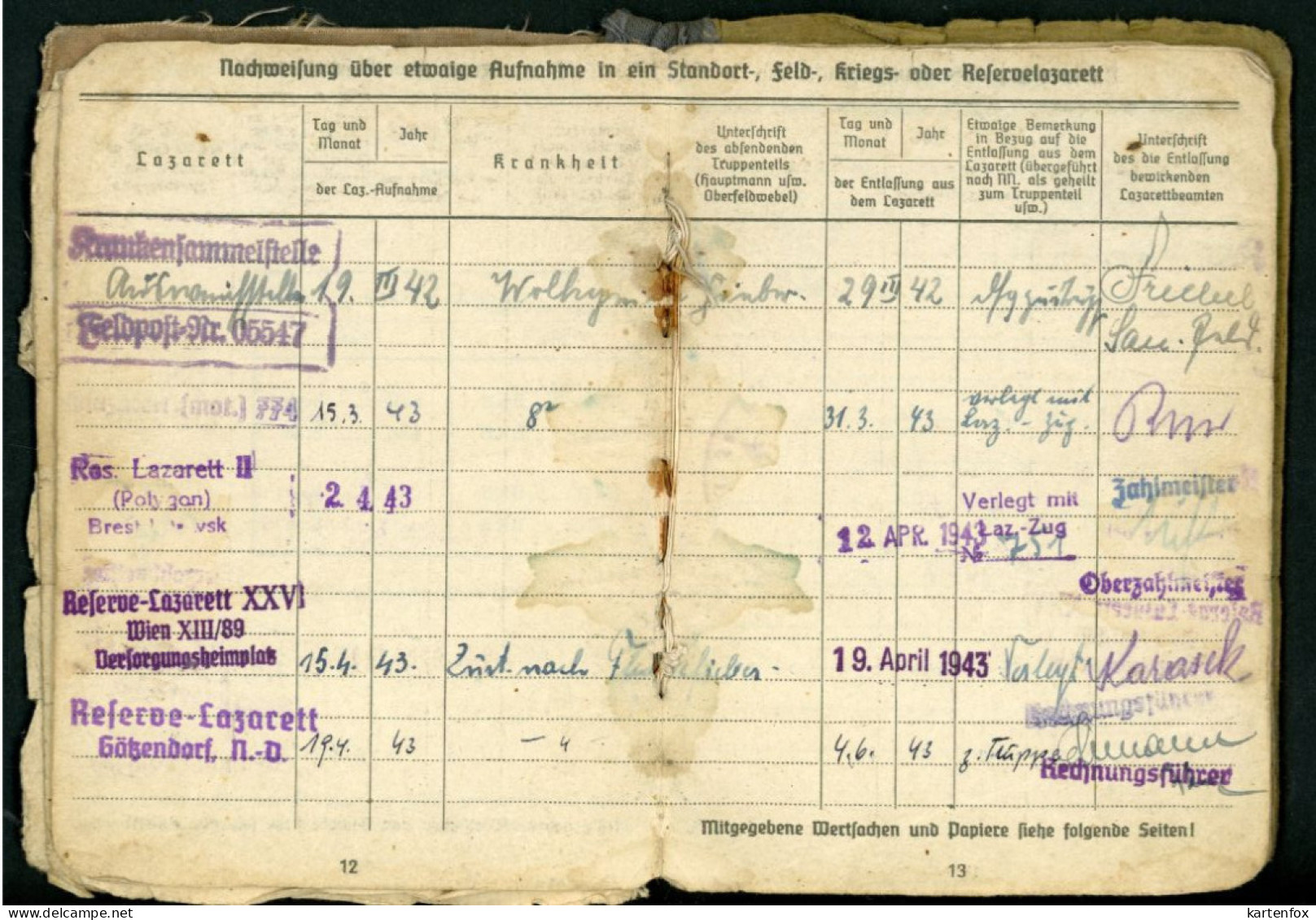 German-Soldbuch, 2.WK,Weltkrieg,WW2,24.10.1939,St.pölten,Österreich,Brillenträger,schlechter Zustand