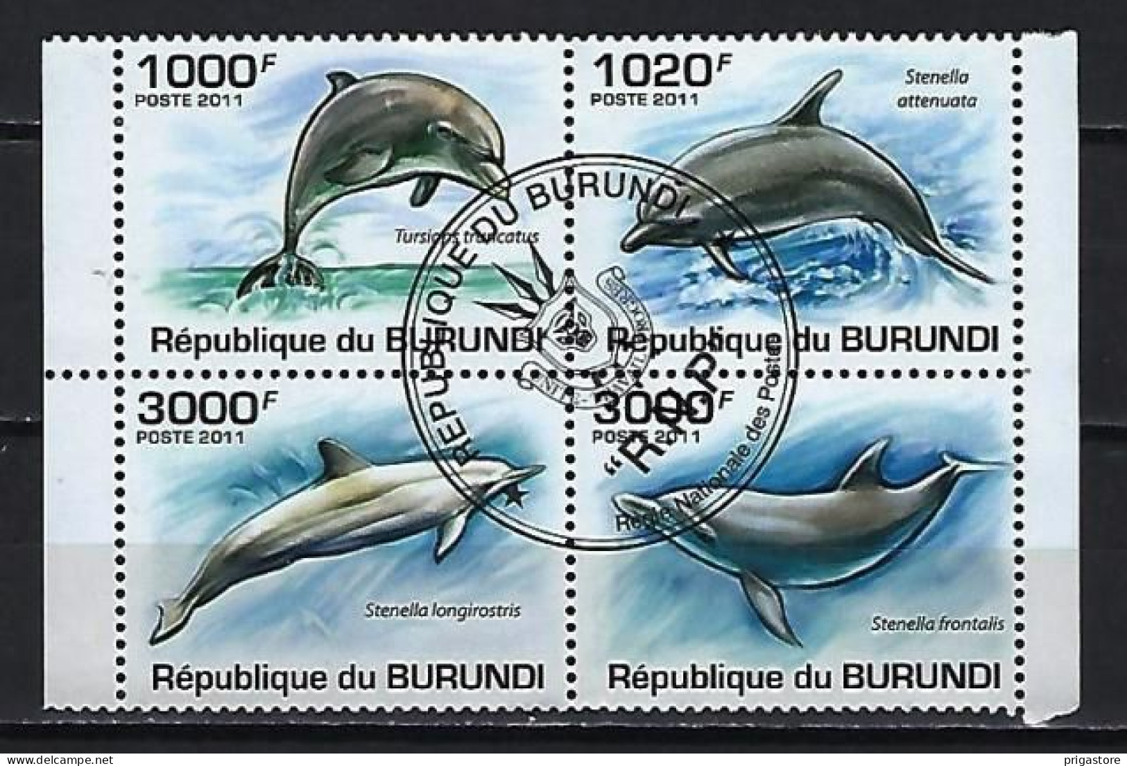 Dauphins Burundi 2011 (421) Yvert Timbres Du Bloc N° 152 Oblitérés Used - Delfini