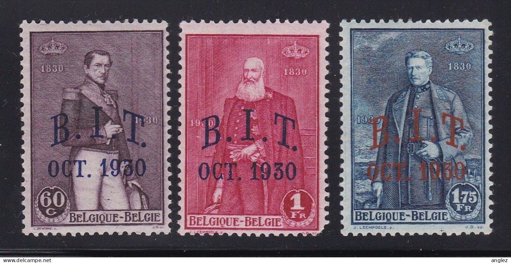 Belgium - 1930 B.I.T. Overprints 3v MH - Ongebruikt