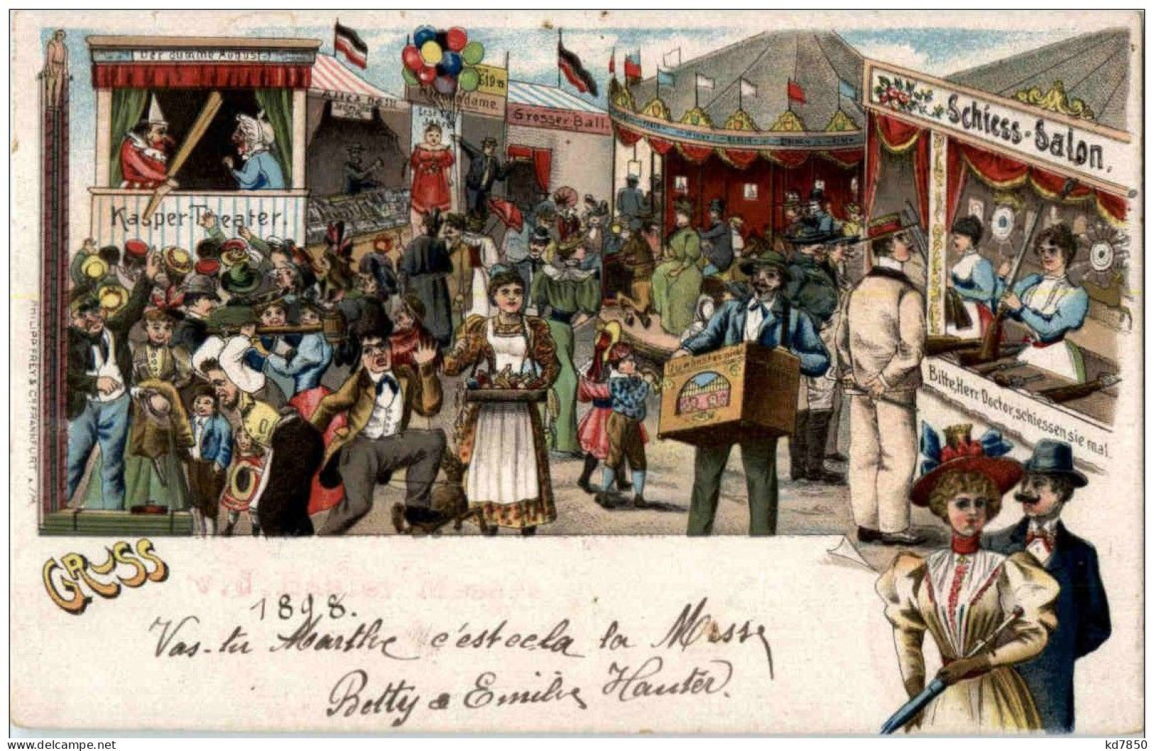 Gruss Vom Jahrmarkt - Drehorgerl - Litho - Greetings From...