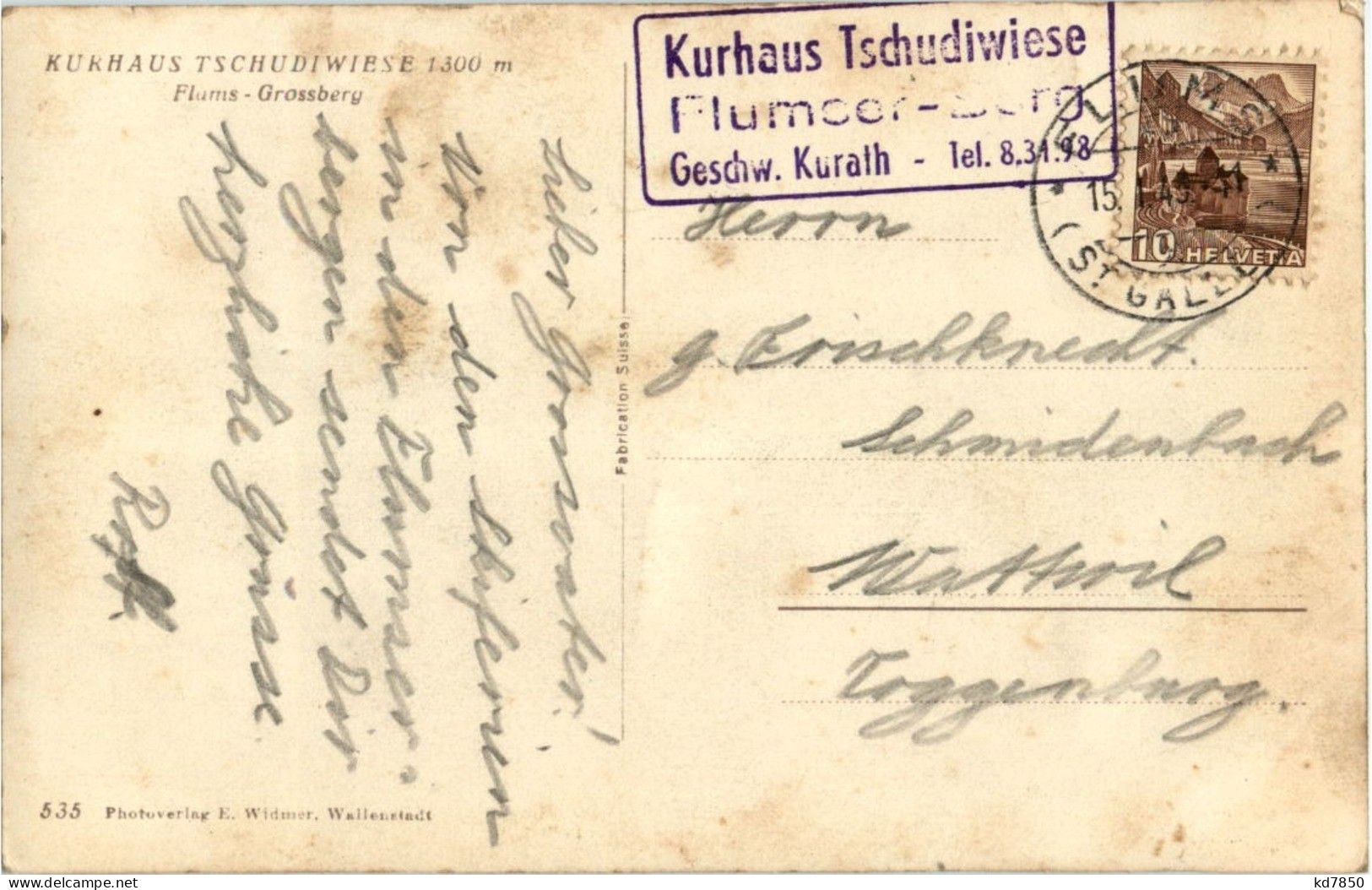 Flums Grossberg - Kurhaus Tschudiwiese - Flums