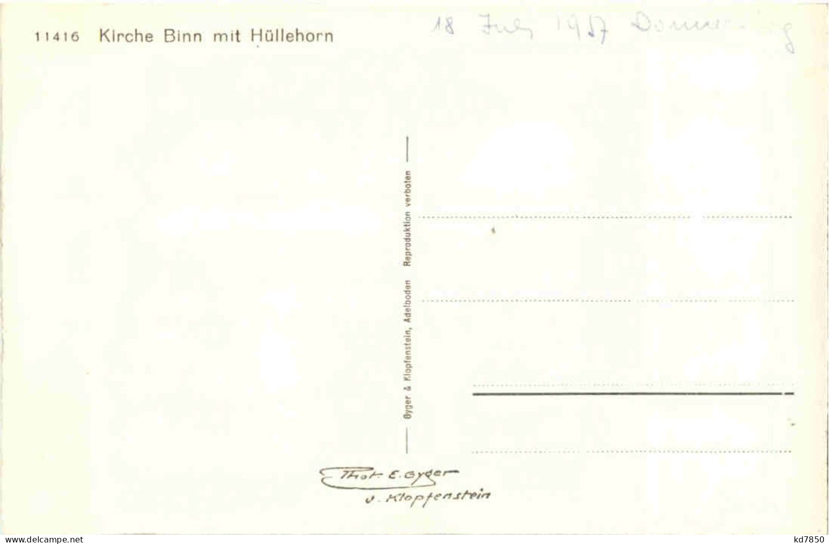 Kirche Binn Mit Hüllehorn - Binn