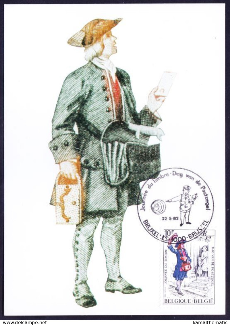 Belgium 1982 Maxi Card, Postman Of 17th Century, Petite Poste De Paris, Painting - 1981-1990